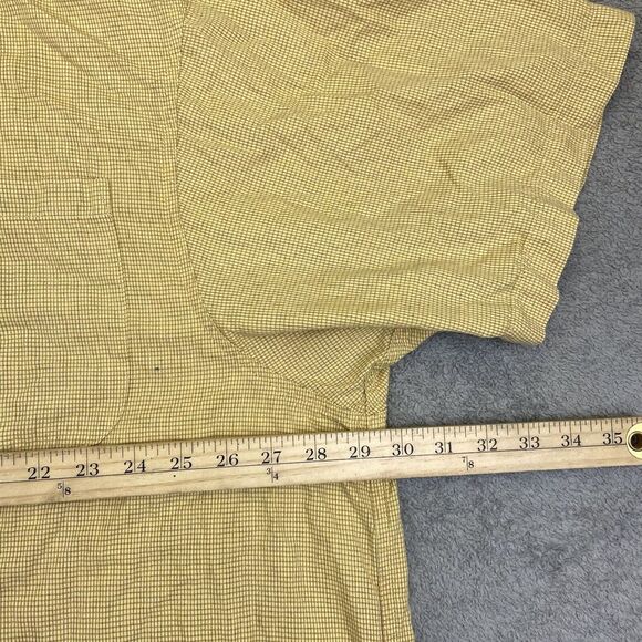 Columbia Men's Size 3XB Button Down Short Sleeve Yellow Cotton Shirt - Picture 10 of 12